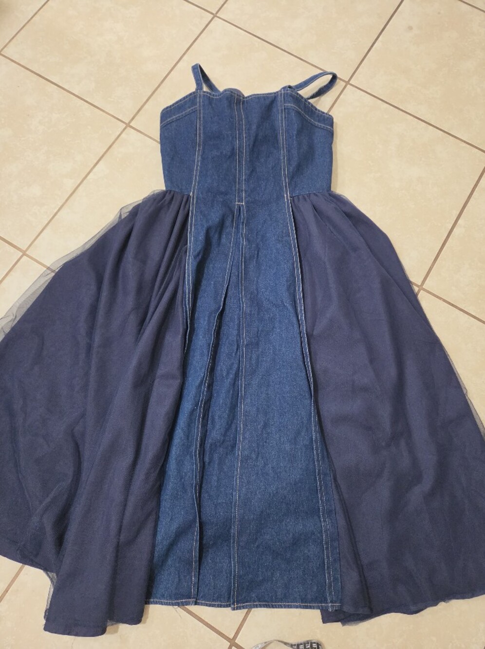 ONE WAY Denim And Tull With Bow On Back Dress